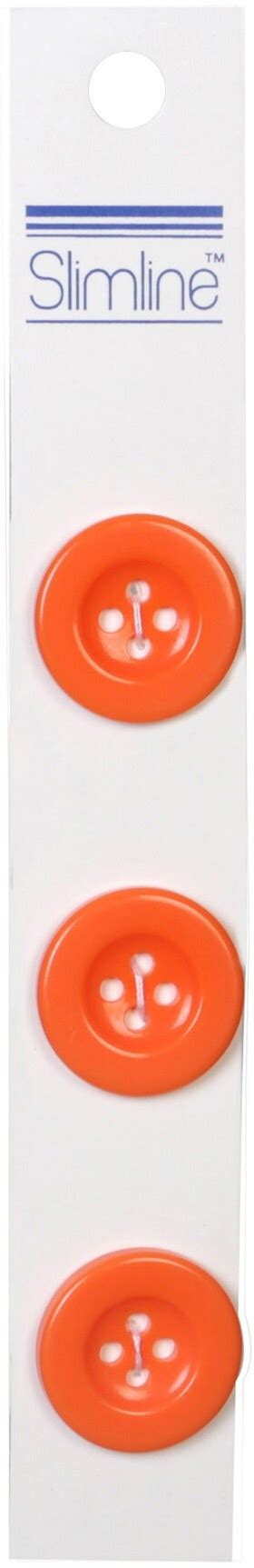 Slimline Buttons Orange 4 Hole V711  3/4"/19 mm